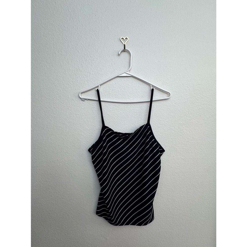 Mossimo Black & White Striped Spaghetti Strap Top - Size Medium